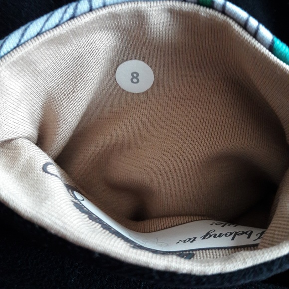 Lululemon Black Pants Groove Yoga Athletic Reversible Green White Floral Waist 8 - Picture 4 of 4